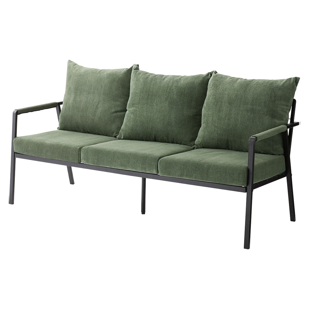 ソファ 3 三 人 掛け P スチール コーデュロイ 幅168cm ひじ掛け カフェ 店舗 インダストリアル ヴィンテージ 北欧 おしゃれ 家具 インテリア 西海岸 91609 | 東谷 | 02