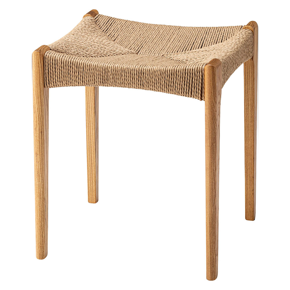 スツール チェア 椅子 ベンチ 天然木 ペーパーコード 木製 四角 ナチュラル 軽量 疲れにくい オールシーズン 春 夏 秋 冬 おしゃれ 北欧 家具 西海岸 91610 | 東谷 | 02