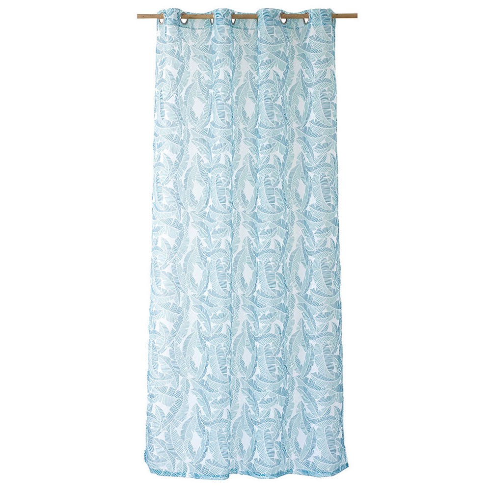 カーテン シアー ポリエステル グリーン 約140×210cm 薄い 透ける 間仕切り 目隠し おしゃれ アジアン リーフ柄 92127 | ブランド登録なし | 02