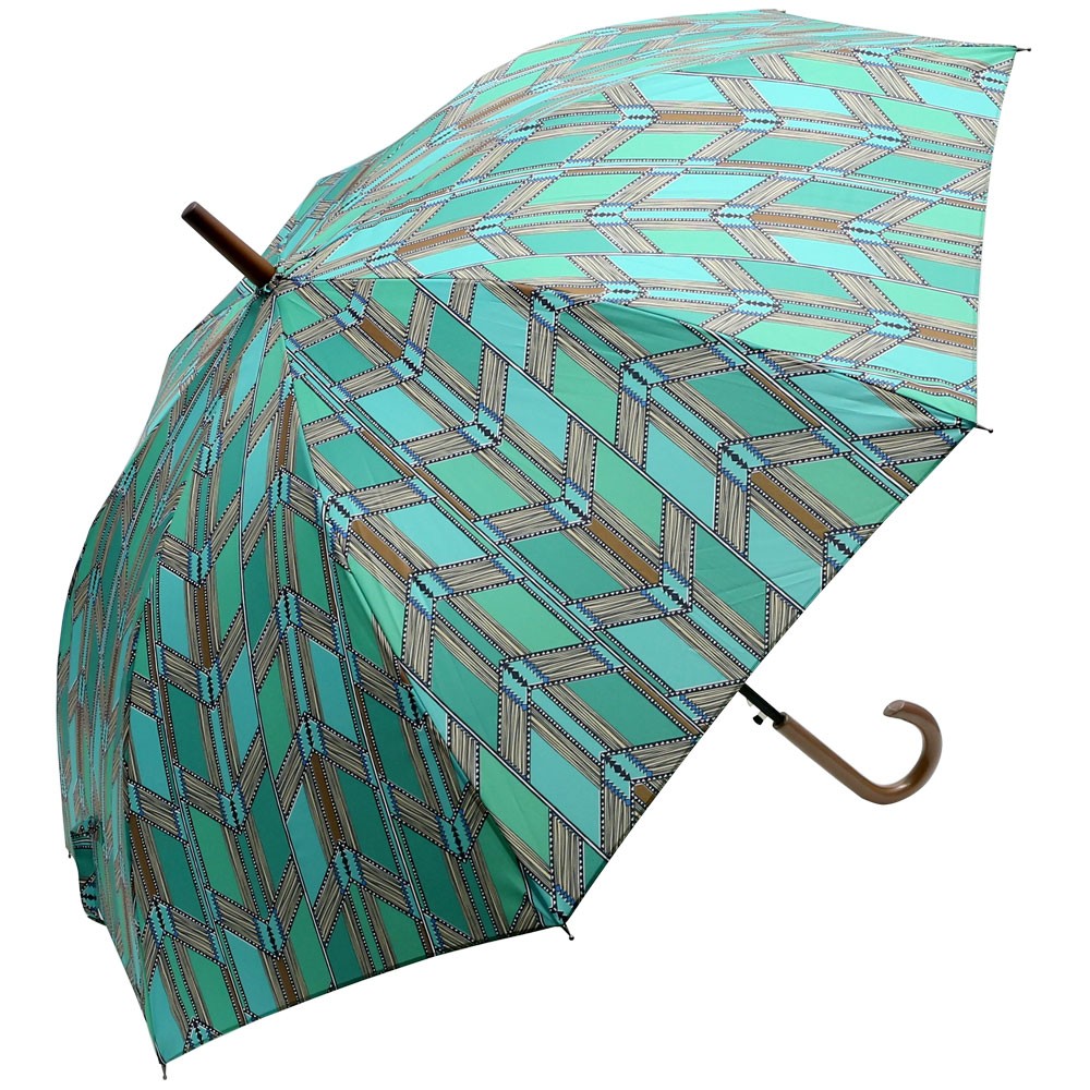 傘 かさ 雨傘 レディース 雨晴兼用  UVカット加工 日傘 ジャンプ式 天然木 アフリカンプリント レイングッズ 直径100cm 大きめ 94218 | ブランド登録なし | 02