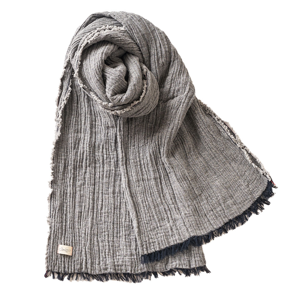 播州織 ストール 大判 無地 ショール 冬 三重織 綿ストール コットン マフラー 綿 ひざ掛け 綿100% レディース 先染め 日本製 おしゃれ  雑貨 西海岸 94863 | ブランド登録なし | 01