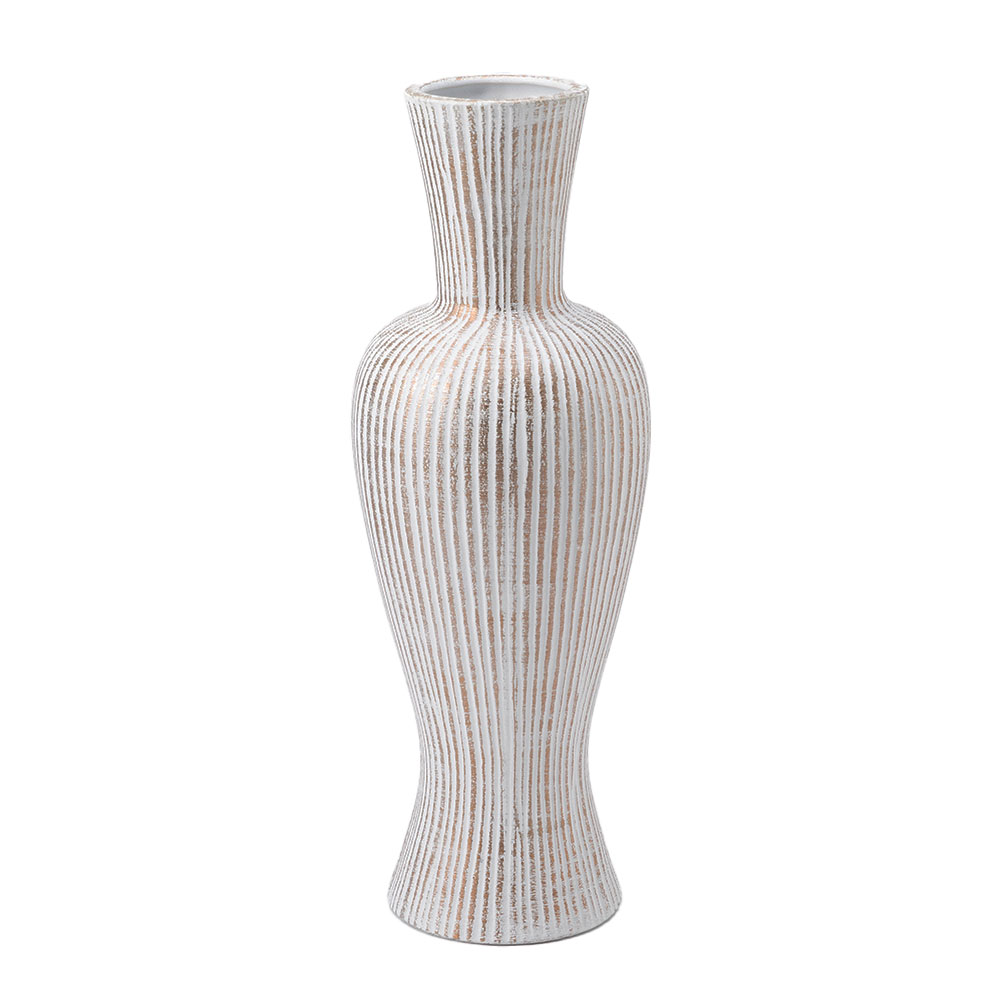 花瓶 フラワーベース おしゃれ 大きい 陶器　円柱 一輪 一輪挿し 水入れ 生け花 花器  大型 北欧 韓国 モダン 玄関 ギフト 置物 白 ホワイト 西海岸 94872 | ブランド登録なし | 02