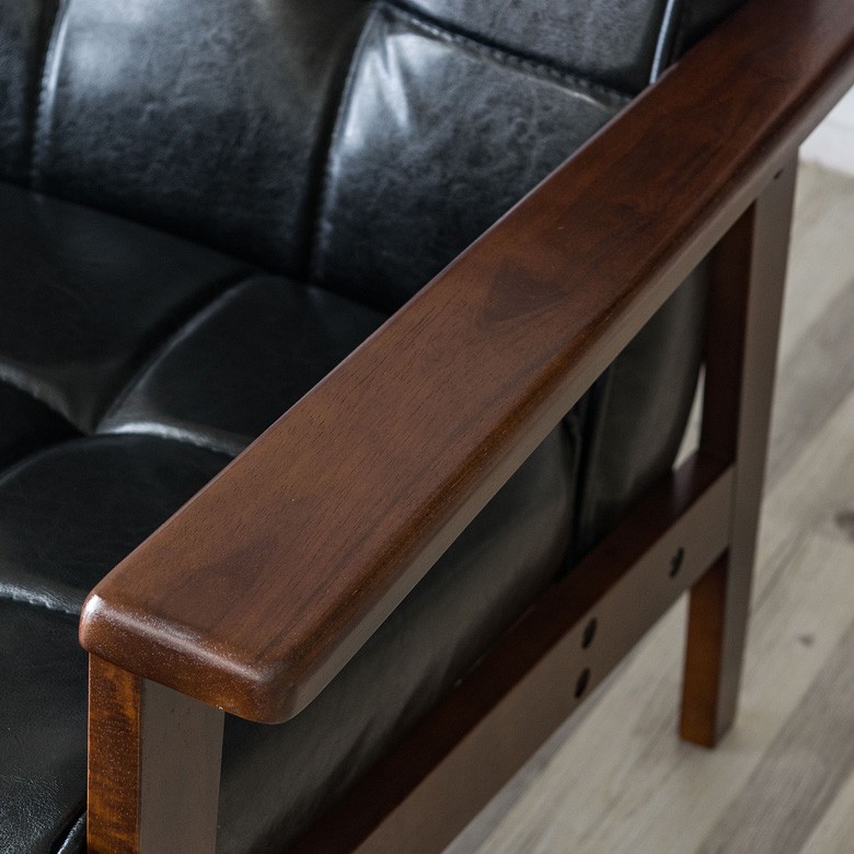 ソファ 2人掛け 合皮レザー 肘掛け 幅135cm ソファー レトロ