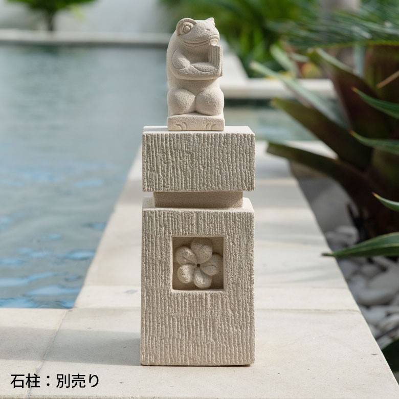 楽天市場】カエル 石像（お祈り 民族衣装30cmB） 【 置物