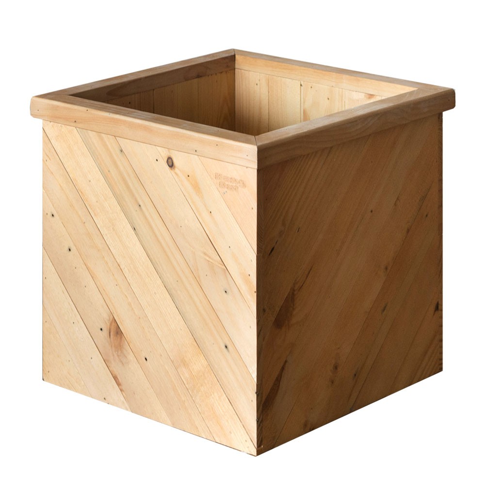 プランターカバー 木製 スクエア型 L 植木鉢カバー 大型 プランツ