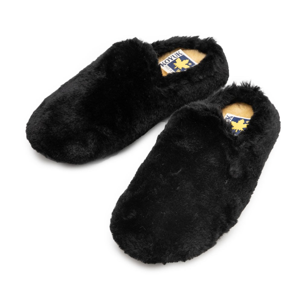 スリッパ ルームシューズ ファー サボ 室内履き サンダル 男前 ラバーソール あったか レディース ブラック ネイビー グレー 無地 S M L 99700 | ブランド登録なし | 01