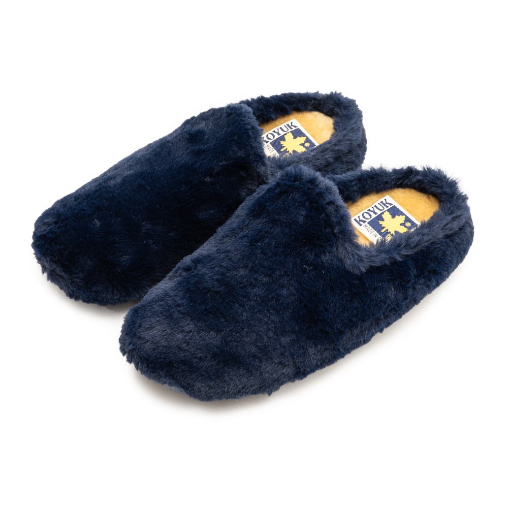 スリッパ ルームシューズ ファー サボ 室内履き サンダル 男前 ラバーソール あったか レディース ブラック ネイビー グレー 無地 S M L 99700 | ブランド登録なし | 04