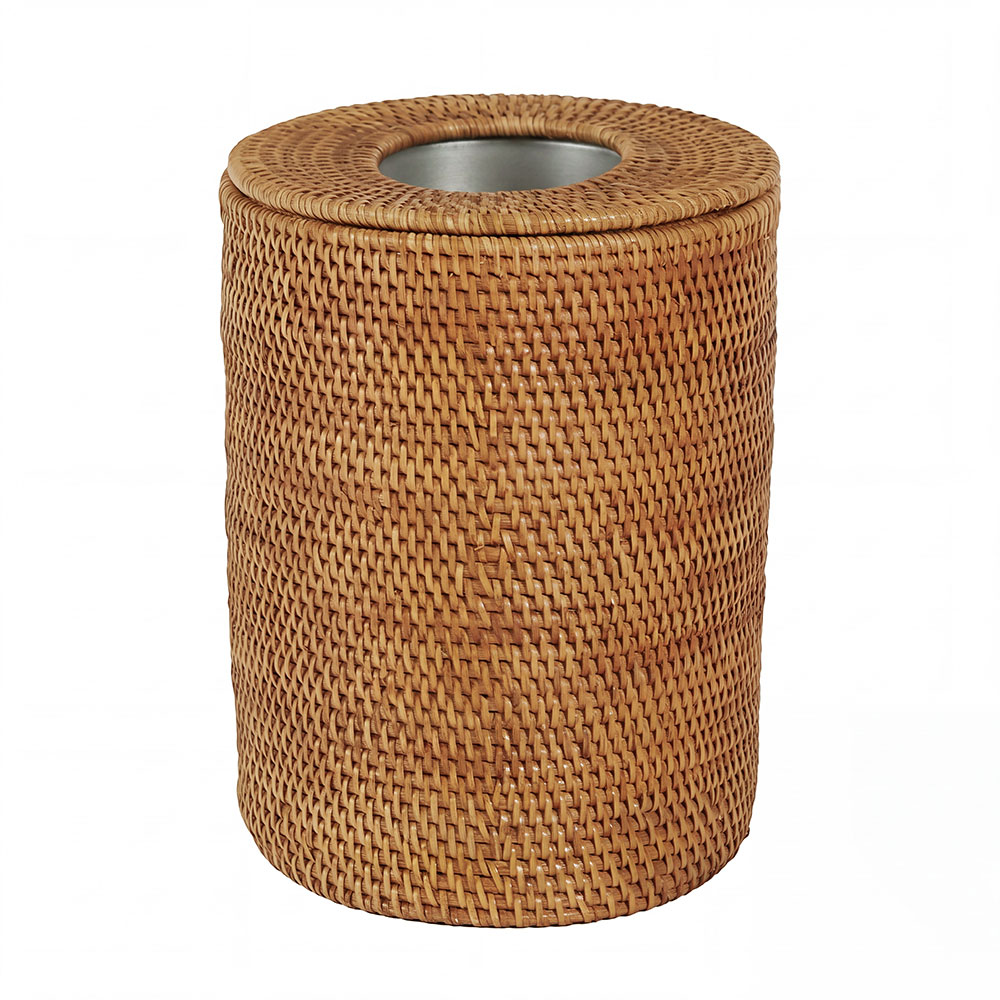 ゴミ箱 おしゃれ 蓋付き ふた付き 袋が見えない 分別 12L ラタン 籐 北欧 ナチュラル 無地 シンプル　柄なし リビング 洗面所 インテリア雑貨 西海岸 a-14 | ELEMENTS（インテリア） | 02