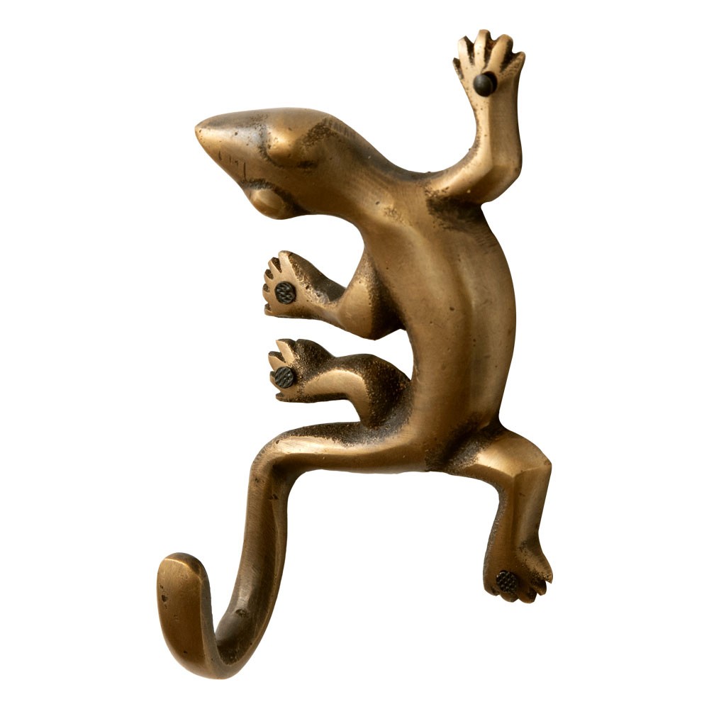 取っ手 ドアノブ 真鍮製 ヤモリ型 幅5cm 高さ9.5cm アンティーク風 つまみ DIY 付け替え 引き出し 家具 ハンドル 真鍮ノブ アジア工房 b-1375 | ブランド登録なし | 02