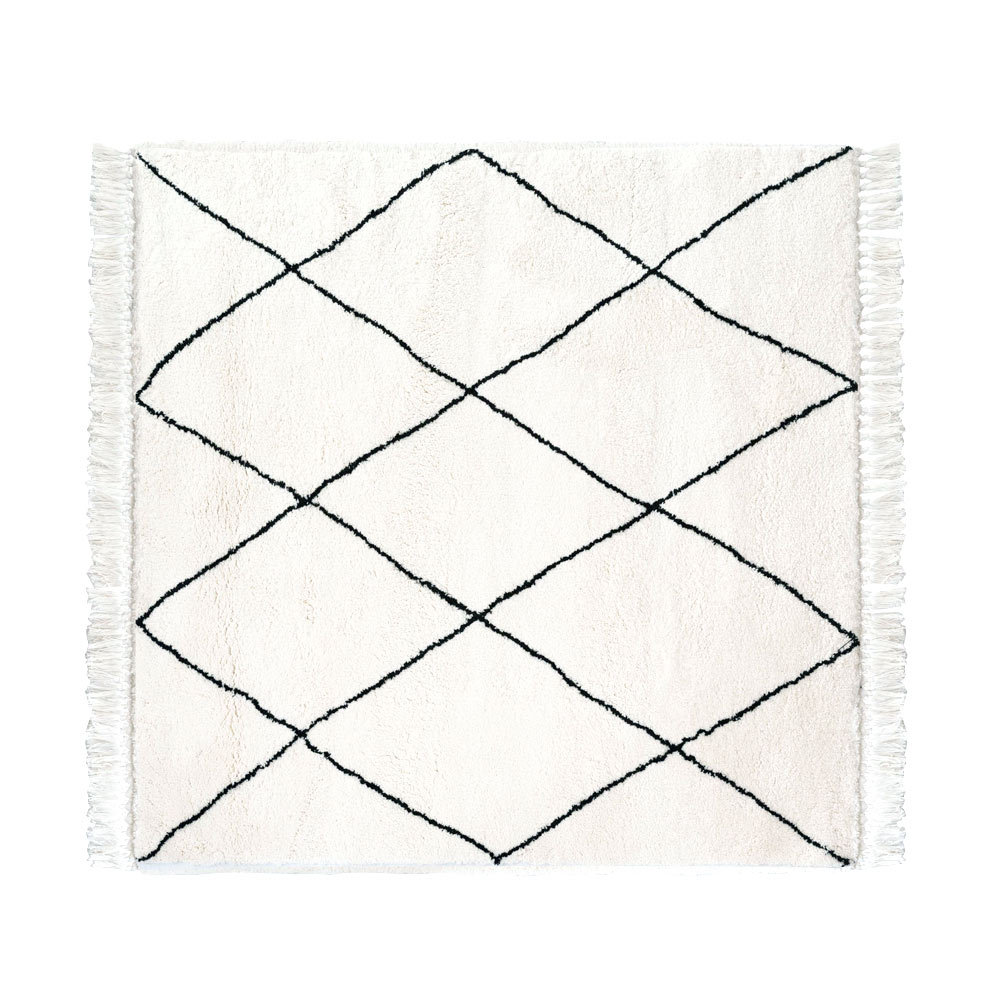 ラグ ラグマット 約 185×185cm ベニオワレン風 メッシュ 正方形 室内 カーペット ホットカーペット 床暖房対応 おしゃれ 北欧 b1e-83 | ELEMENTS（インテリア） | 01