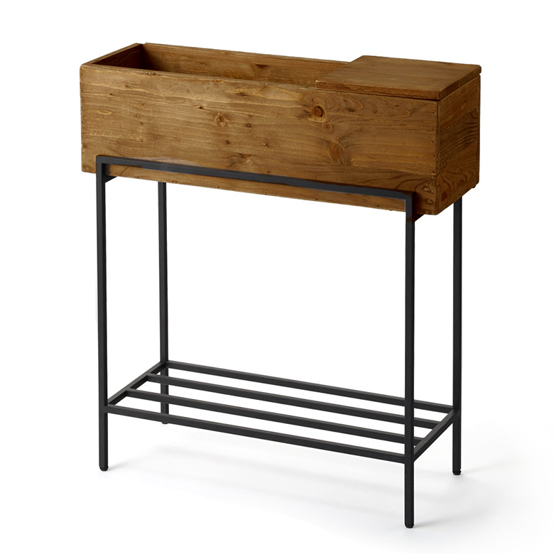 プランター スタンド 脚付き シェルフ アイアン 木 製 ウッド 幅 62.4cm ラック カバー サイド テーブル 大型 おしゃれ 北欧 家具 インテリア 西海岸 e-51 | ブランド登録なし | 03