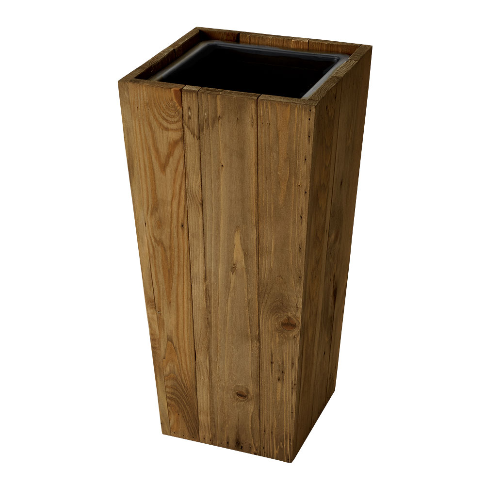 プランター カバー ウッド プランター ボックス トールスクエア型 5号用 インナーポット付き 底穴なし 木製 外寸 幅24.5cm 奥行24.5cm 高さ55cm Botanique p-51 | ブランド登録なし | 03