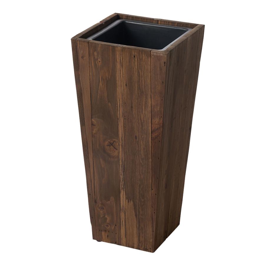 プランター カバー ウッド プランター ボックス トールスクエア型 5号用 インナーポット付き 底穴なし 木製 外寸 幅24.5cm 奥行24.5cm 高さ55cm Botanique p-51 | ブランド登録なし | 02