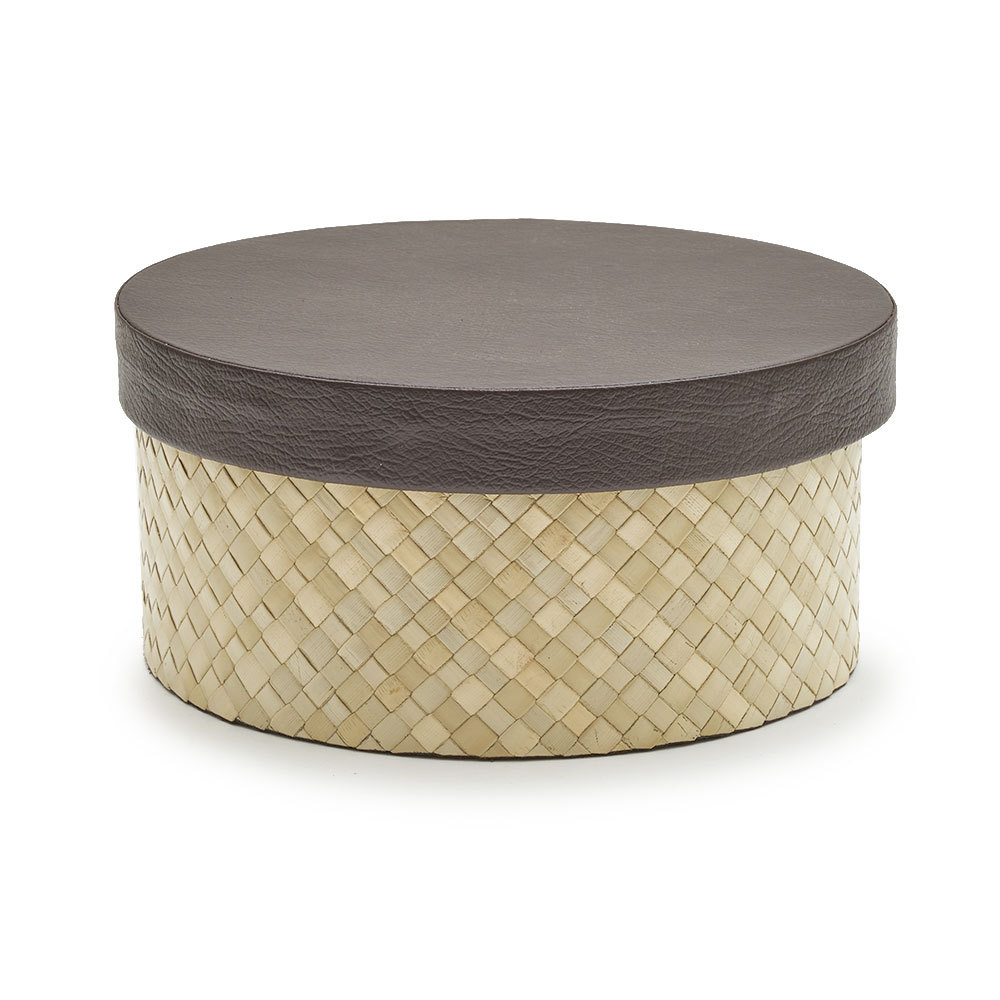 パンダン製 フタ付き ラウンド ボックス Mサイズ 小物 入れ 収納 おもちゃ 整理 用品 収納箱 インテリア ボックス おしゃれ 入れ物 ナチュラル バリ 雑貨 pb-117 | ELEMENTS（インテリア） | 01