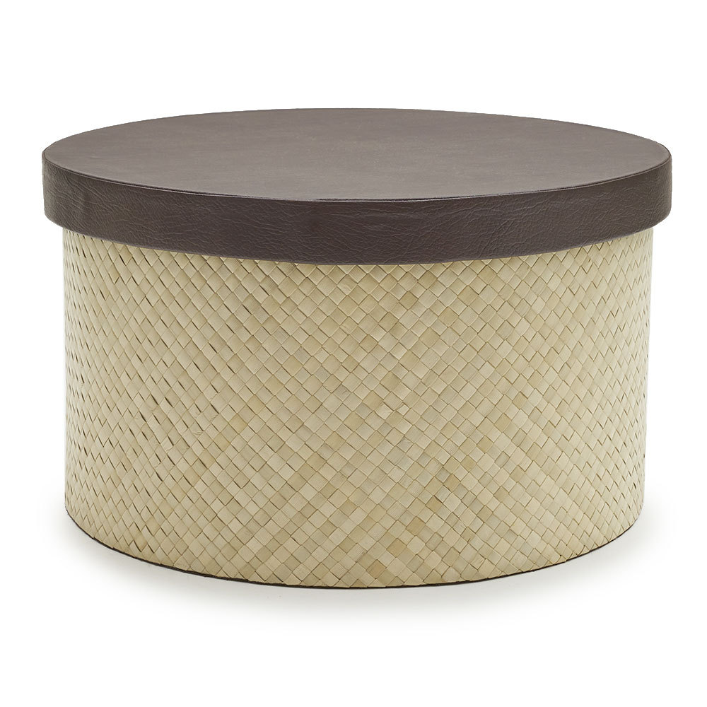 パンダン製 フタ付き ラウンド ボックス Lサイズ 小物 入れ 収納 おもちゃ 整理 用品 収納箱 インテリア ボックス おしゃれ 入れ物 ナチュラル バリ 雑貨  pb-11 | ELEMENTS（インテリア） | 01