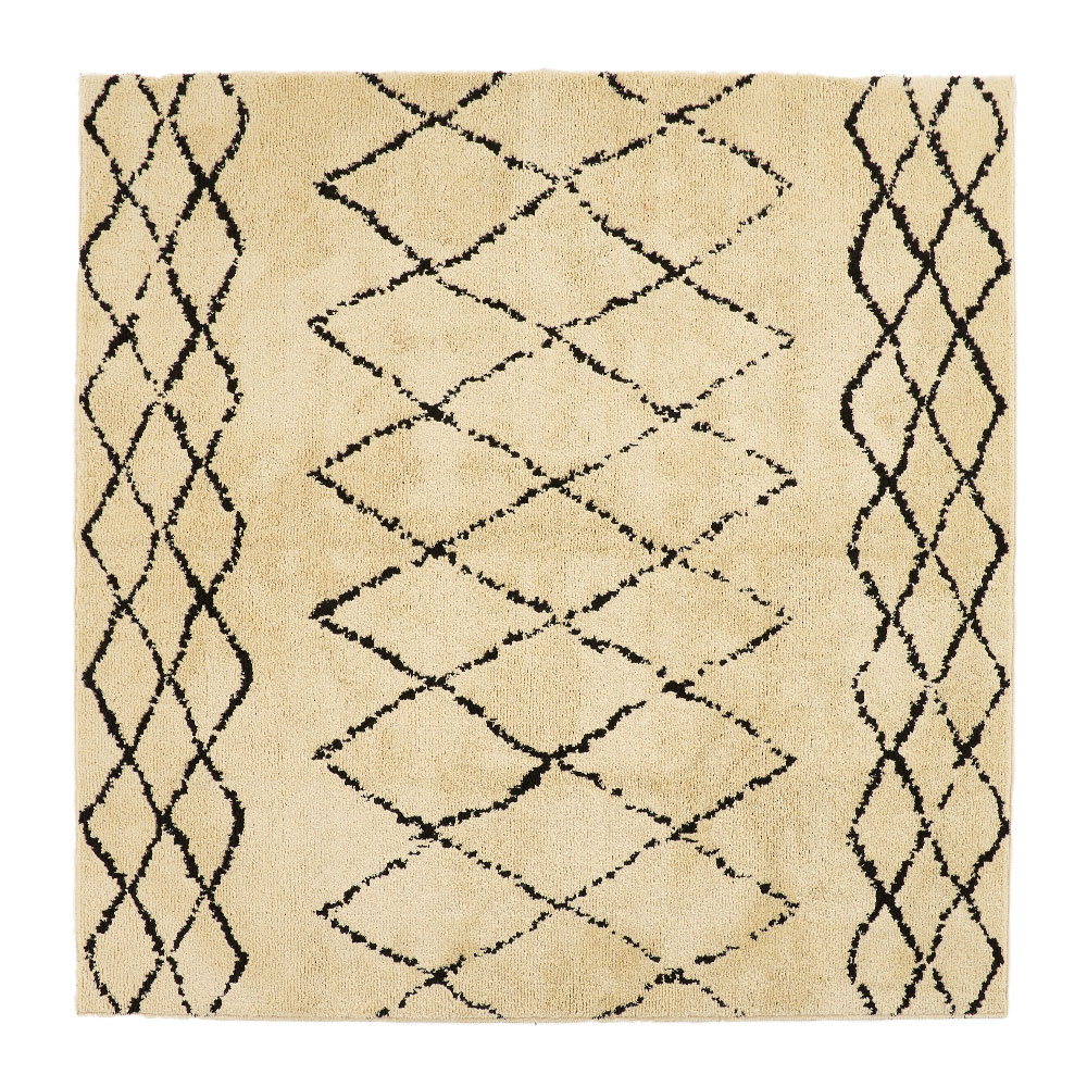 日本製 ラグ マット 約 185×185cm 国産 防ダニ 抗菌 防臭 洗える ホット カーペット 床暖房 可 春 夏 秋 冬 オールシーズン おしゃれ 北欧 雑貨 西海岸風 84352 | ELEMENTS（インテリア） | 01