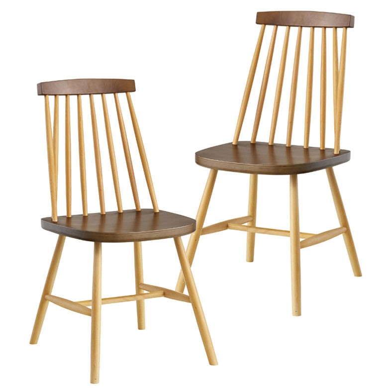 ダイニングチェア チェアー 椅子 2脚セット ナチュラル 天然木 木製 ウィンザーチェア 完成品 シンプル おしゃれ 北欧 リビング set-9136 | ELEMENTS（インテリア） | 05