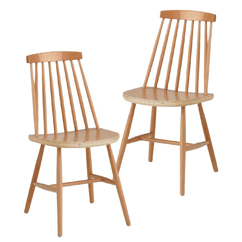 ダイニングチェア チェアー 椅子 2脚セット ナチュラル 天然木 木製 ウィンザーチェア 完成品 シンプル おしゃれ 北欧 リビング set-9136 | ELEMENTS（インテリア） | 01