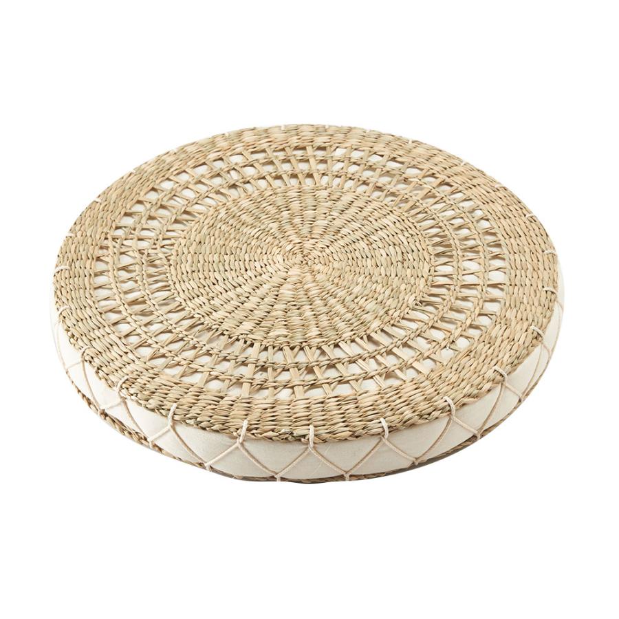 アジアン座布団 シーグラス製 透かし編み 円形 座布団 2色展開 アジア工房 vn5098 | ブランド登録なし | 03