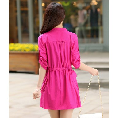 レディース　アウター　ウインドブレーカー　トレンチコート　7分袖　無地　カジュアル　大きいサイズ　大人可愛い　デート　お出かけ　デイリー　ピンク　グレー　ベージュ　グリーン　イエロー　ブルー　ホワイト　ブラック　送料無料