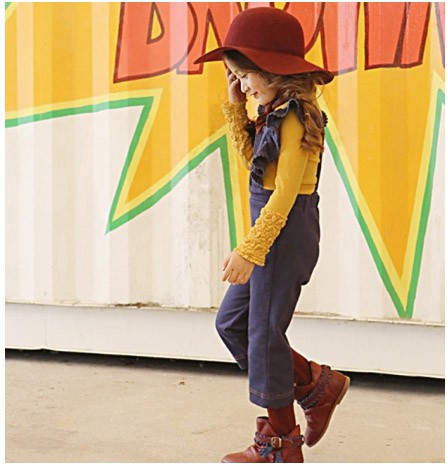 キッズ　ジュニア　ボトムス　オーバーオール　ロングパンツ　無地　秋冬　フリル　カジュアル　女の子　可愛い　キュート　ナチュラル　お出かけ　デイリー　おしゃれ　ブルー　レッド　送料無料