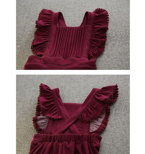 キッズ　ジュニア　ボトムス　オーバーオール　ロングパンツ　無地　秋冬　フリル　カジュアル　女の子　可愛い　キュート　ナチュラル　お出かけ　デイリー　おしゃれ　ブルー　レッド　送料無料