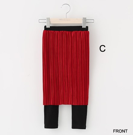 キッズ　ジュニア　ボトムス　ブリーツスカート　無地　レギンス　ミディ丈スカート　カジュアル　女の子　可愛い　キュート　ナチュラル　お出かけ　発表会　結婚式　お呼ばれ　おしゃれ　ブラック　ピンク　レッド　送料無料