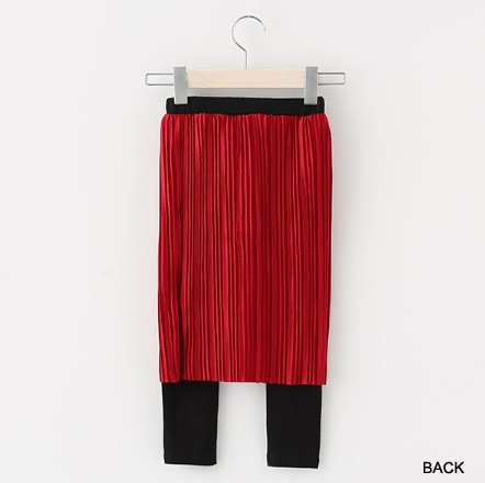 キッズ　ジュニア　ボトムス　ブリーツスカート　無地　レギンス　ミディ丈スカート　カジュアル　女の子　可愛い　キュート　ナチュラル　お出かけ　発表会　結婚式　お呼ばれ　おしゃれ　ブラック　ピンク　レッド　送料無料