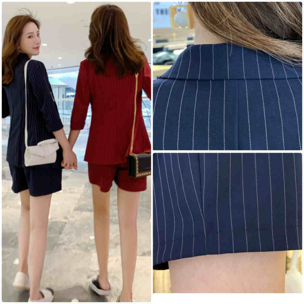 ストライプ セットアップ ジャケット ショートパンツ お洒落 y2211_1.jpg