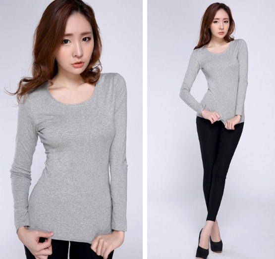 レディース　ロングTシャツ　無地　長袖　カットソー　ラウンドネック　ベーシック　トップス　カジュアル　キュート　大人　可愛い　フェミニン　おしゃれ　お出かけ　デイリー　ピンク　ブラック　ホワイト　グレー　レッド　S　Ｍ Ｌ　XL　XXL　大きいサイズ　送料無料