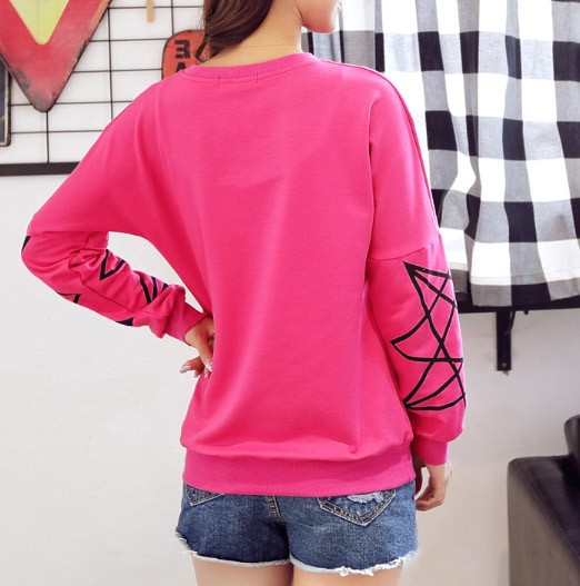 レディース　カットソー　プリント　長袖　ロングTシャツ　ロンT　ラウンドネック　ベーシック　トップス　カジュアル　キュート　大人　可愛い　フェミニン　おしゃれ　お出かけ　デイリー　ピンク　グレー　ホワイト　ブラック　Ｍ　Ｌ　XL　XXL　XXXL　サイズ　送料無料