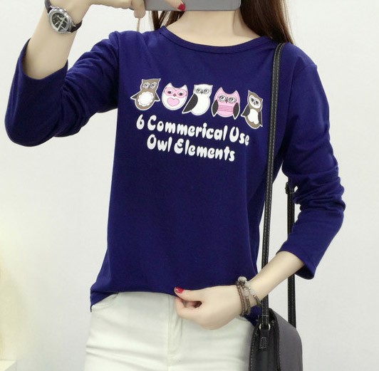 レディース　カットソー　プリント　長袖　ロングTシャツ　ロンT　ラウンドネック　ベーシック　トップス　カジュアル　キュート　大人　可愛い　フェミニン　おしゃれ　お出かけ　デイリー　ピンク　ネイビー　紺色　Ｍ　Ｌ　XL　XXL　大きいサイズ　送料無料