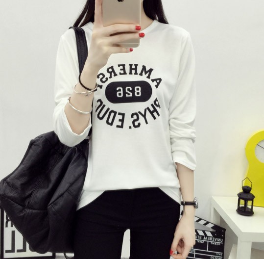 レディース　カットソー　プリント　長袖　ロングTシャツ　ロンT　ラウンドネック　ベーシック　トップス　カジュアル　キュート　大人　可愛い　フェミニン　おしゃれ　お出かけ　デイリー　グレー　ホワイト　ピンク　灰色　白　Ｍ　Ｌ　XL　XXL　大きいサイズ　送料無料