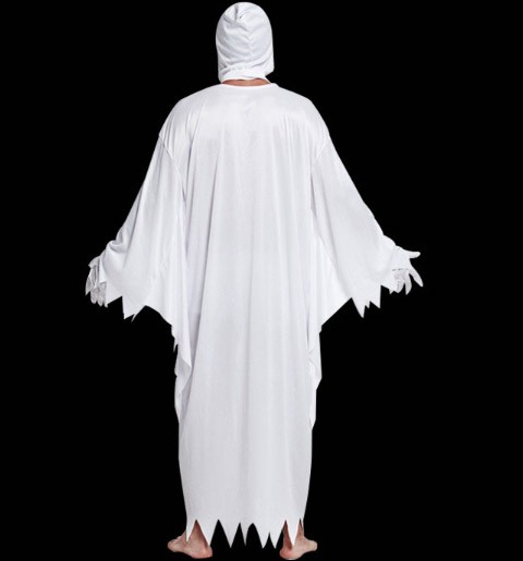 レディース　メンズ　キッズ　ジュニア　コスチューム　お化け　死神　マント　可愛い　コスプレ　衣装　フリーサイズ　本格派　リアルデザイン　公演　演劇　ハロウィン　イベント　パーティ　仮装　ホワイト　送料無料