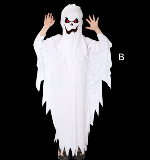 レディース　メンズ　キッズ　ジュニア　コスチューム　お化け　死神　マント　可愛い　コスプレ　衣装　フリーサイズ　本格派　リアルデザイン　公演　演劇　ハロウィン　イベント　パーティ　仮装　ホワイト　送料無料