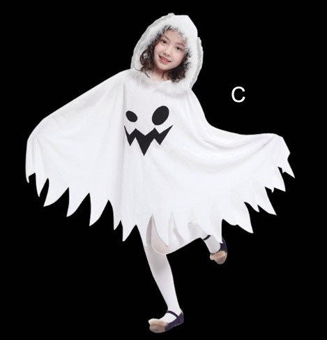 レディース　メンズ　キッズ　ジュニア　コスチューム　お化け　死神　マント　可愛い　コスプレ　衣装　フリーサイズ　本格派　リアルデザイン　公演　演劇　ハロウィン　イベント　パーティ　仮装　ホワイト　送料無料