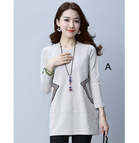 レディース　カットソー　長袖　Tシャツ　クルーネック　ロングスリーブ　トップス　カジュアル　キュート　大人　可愛い　フェミニン　おしゃれ　お出かけ　デイリー　グレー　ブラウン　茶色　灰色　M　Ｌ　XL　2XL　3XL　4XL　大きいサイズ　送料無料