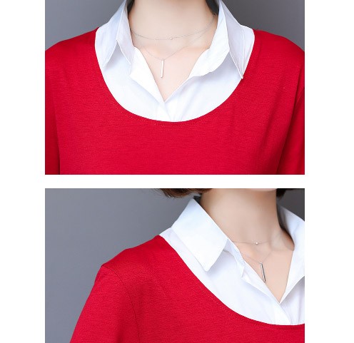 レディース　カットソー　Tシャツ　Uネック　長袖　ロング丈　トップス　カジュアル　キュート　大人　可愛い　フェミニン　おしゃれ　お出かけ　デイリー　ブラック　ネイビー　レッド　赤　黒　紺色　M　Ｌ　XL　2XL　3XL　4XL　5XL　大きいサイズ　送料無料