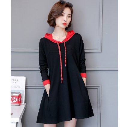 レディース　パーカーワンピース　フード付き　ミニ丈　スカート　カジュアル　キュート　可愛い　フェミニン　セクシー　きれいめ　上品　エレガント　おしゃれ　お出かけ　デイリー　お呼ばれ　ブラック　黒色　L　XL　XXL　XXXL　XXXXL　5XL　大きいサイズ　送料無料