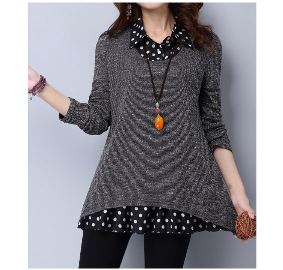 レディース　カットソー　Tシャツ　Uネック　長袖　ロング丈　トップス　カジュアル　キュート　大人　可愛い　フェミニン　おしゃれ　お出かけ　デイリー　グレー　灰色　Ｌ　XL　2XL　3XL　4XL　5XL　大きいサイズ　送料無料