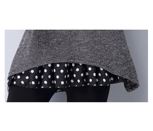 レディース　カットソー　Tシャツ　Uネック　長袖　ロング丈　トップス　カジュアル　キュート　大人　可愛い　フェミニン　おしゃれ　お出かけ　デイリー　グレー　灰色　Ｌ　XL　2XL　3XL　4XL　5XL　大きいサイズ　送料無料