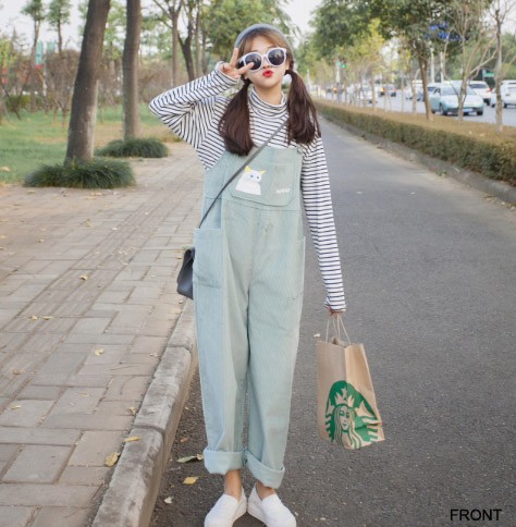 レディース　コーデュロイパンツ　オーバーオール　サロペット　ボトムス　カジュアル　キュート　可愛い　フェミニン　セクシー　きれいめ　エレガント　おしゃれ　お出かけ　お呼ばれ　フリーン　ピンク　緑　フリーサイズ　ワンサイズ　送料無料