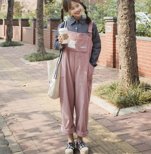 レディース　コーデュロイパンツ　オーバーオール　サロペット　ボトムス　カジュアル　キュート　可愛い　フェミニン　セクシー　きれいめ　エレガント　おしゃれ　お出かけ　お呼ばれ　フリーン　ピンク　緑　フリーサイズ　ワンサイズ　送料無料