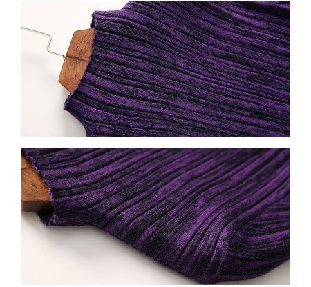 レディース　ニット　セーター　シングルネック　ハイネック　長袖　ロングスリーブ　秋　冬　トップス　カジュアル　キュート　大人　可愛い　フェミニン　おしゃれ　お出かけ　デイリー　ブラック　パープル　黒　紫　M　L　サイズ　送料無料