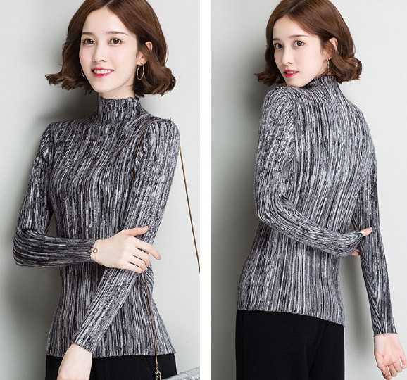 レディース　ニット　セーター　シングルネック　ハイネック　長袖　ロングスリーブ　秋　冬　トップス　カジュアル　キュート　大人　可愛い　フェミニン　おしゃれ　お出かけ　デイリー　ブラック　パープル　黒　紫　M　L　サイズ　送料無料