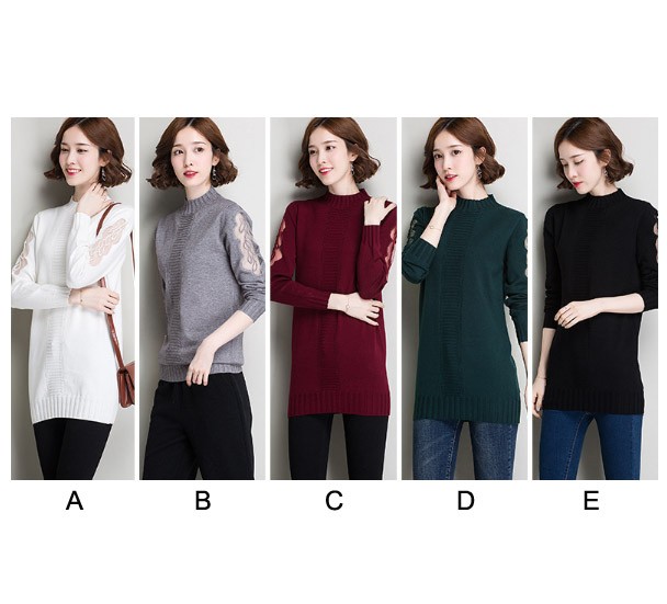 レディース　ニット　セーター　シングルネック　長袖　ロングスリーブ　秋　冬　トップス　カジュアル　キュート　大人　可愛い　フェミニン　おしゃれ　お出かけ　デイリー　ホワイト　グレー　ワインレッド　グリーン　ブラック　M　L　サイズ　送料無料