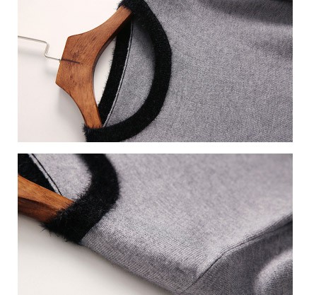 レディース　ニット　セーター　フリンジ　七分袖　ロングスリーブ　秋　冬　トップス　カジュアル　キュート　大人　可愛い　フェミニン　セクシー　おしゃれ　お出かけ　デイリー　グレー　ワインレッド　M　L　サイズ　送料無料