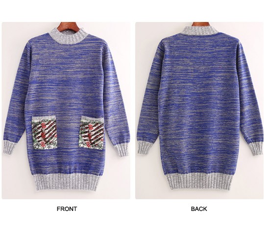 レディース　ニット　セーター　シングルネック　ハイネック　ポケット付き　長袖　ロングスリーブ　秋　冬　トップス　カジュアル　キュート　大人　可愛い　フェミニン　おしゃれ　お出かけ　デイリー　グレー　ワインレッド　ブラック　ネイビー　M　L　サイズ　送料無料