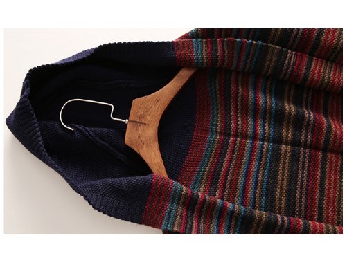 レディース　ニット　セーター　フード付き　ボーダー　ジャケット　コート　秋　冬　アウター　カジュアル　長袖　キュート　大人　可愛い　フェミニン　きれいめ　エレガント　おしゃれ　お出かけ　お呼ばれ　デイリー　フリーサイズ　ワンサイズ　送料無料