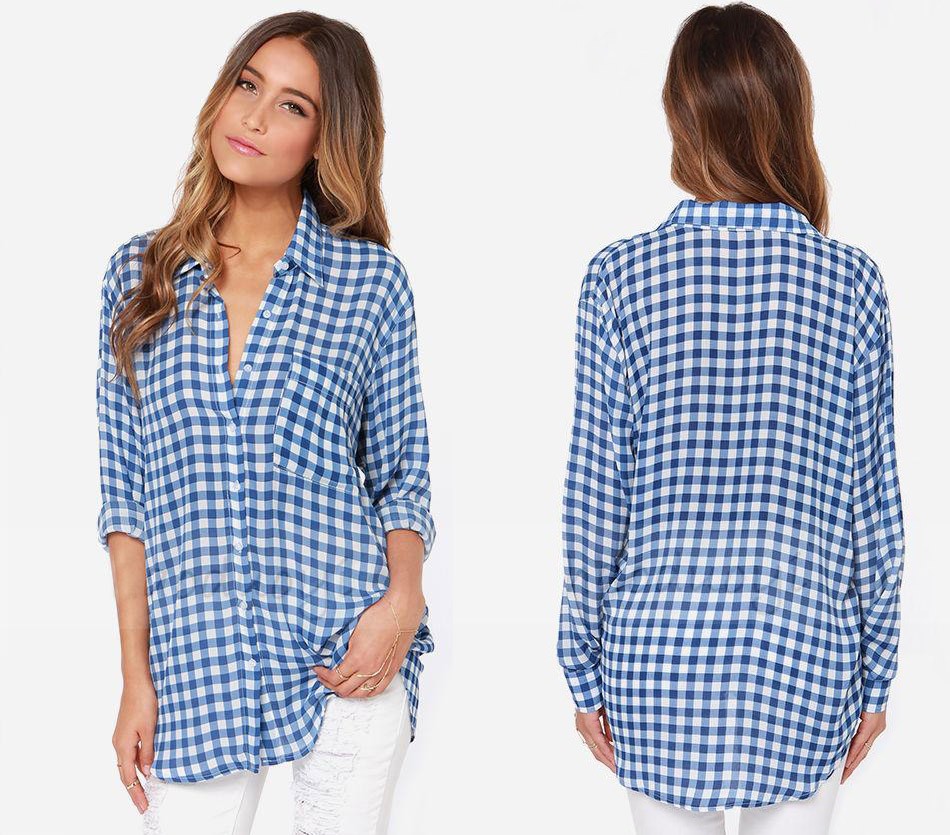 シャツ　春　長袖　レディース　ボタンダウンシャツ　送料無料　 カジュアル  フリーサイズ トップス　ブラウス　チェックシャツ